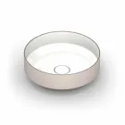 Lavabo da appoggio tondo in ceramica moderno fatto in Italia, Yoel Viadurini