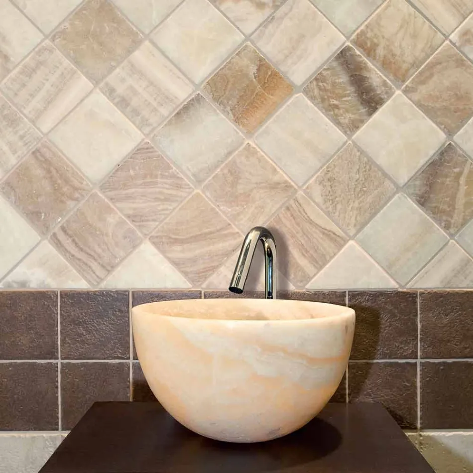 Lavabo da Appoggio Tondo in Onice Sula Viadurini