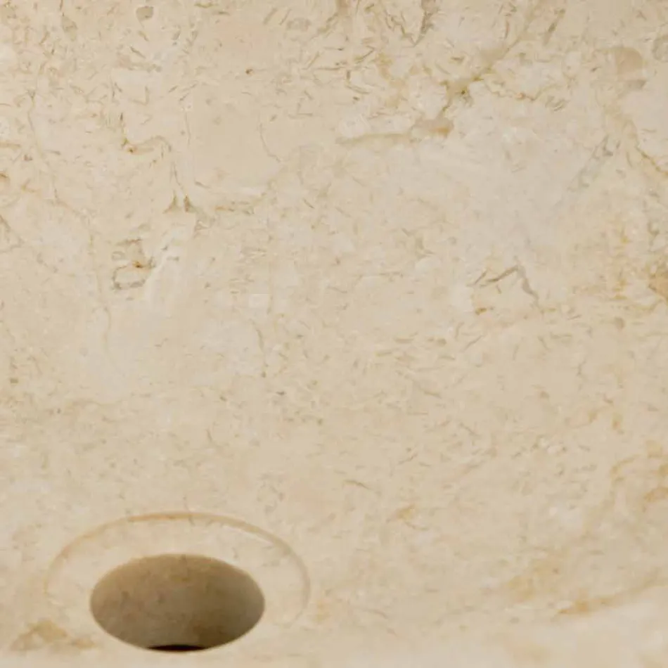 Lavabo da appoggio tondo in pietra naturale Job bianco Viadurini