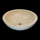 Lavabo da appoggio tondo in pietra naturale Job bianco Viadurini