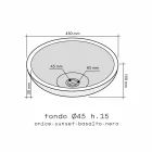 Lavabo da appoggio tondo in pietra naturale Kari Viadurini