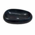 Lavabo da appoggio ovale in marmo nero Waka