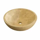 Lavabo da Appoggio Tondo Miele con Esterno Levigato Nusa Viadurini
