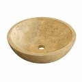 Lavabo da appoggio tondo miele con esterno levigato Nusa