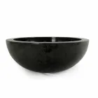 Lavabo da appoggio tondo nero in pietra naturale Levi, pezzo unico Viadurini