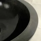 Lavabo da appoggio tondo nero in pietra naturale Levi, pezzo unico Viadurini