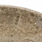 Lavabo da appoggio tondo, pezzo unico, in pietra naturale Ziva Viadurini