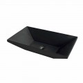 Lavabo da appoggio trapezoidale in basalto nero Wok