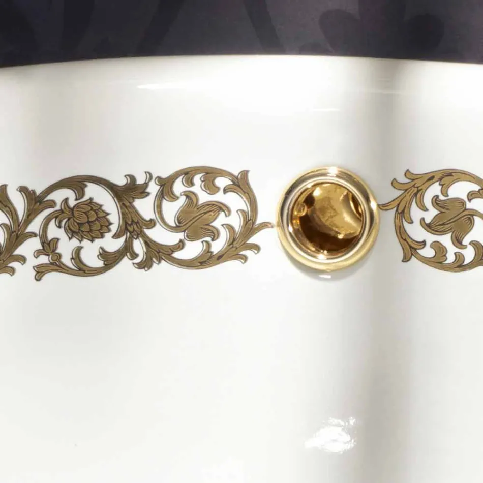 Lavabo da bagno a incasso in fire clay e oro made in Italy, Otis Viadurini