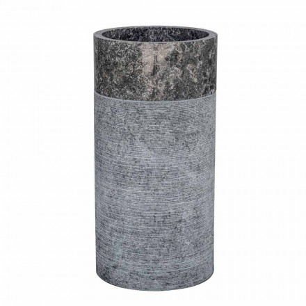 Lavabo da Bagno Cilindrico Freestanding in Marmo Grigio - Cremino Viadurini