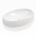 Lavabo da Bagno Ovale da Appoggio in Ceramica Bianca Made in Italy – Bergen