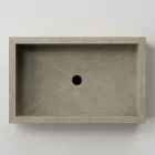 Lavabo da Bagno Rettangolare in Gres Porcellanato Made in Italy - Ludmilla Viadurini