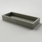 Lavabo da Bagno Rettangolare in Gres Porcellanato Made in Italy - Ludmilla Viadurini