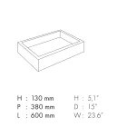 Lavabo da Bagno Rettangolare in Gres Porcellanato Made in Italy - Ludmilla Viadurini