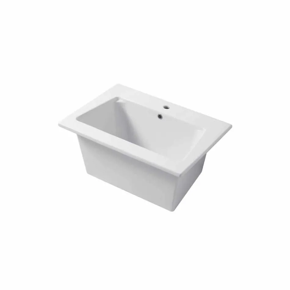 Lavabo da Incasso e Appoggio Moderno in Ceramica Colorata Vinovo Viadurini