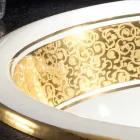 Lavabo da incasso tondo in fire clay e oro fatto in Italia, Otis Viadurini