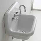 Lavabo da muro in ceramica bianca rettangolare di design Davis Viadurini