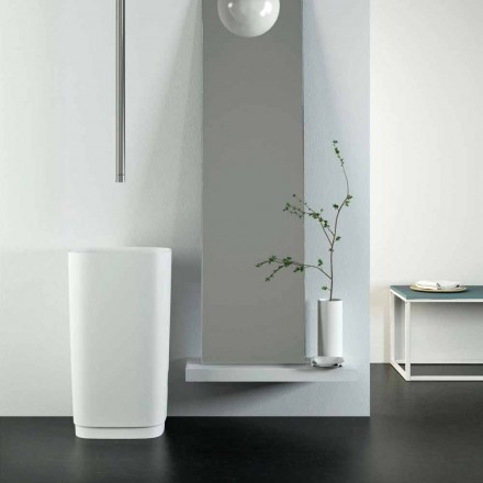 Lavabo da terra freestanding circolare di design made in Italy, Lallio Viadurini