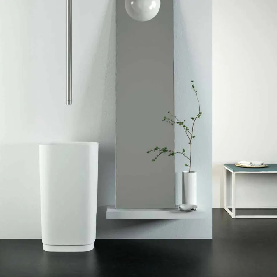Lavabo da terra freestanding circolare di design made in Italy, Lallio Viadurini