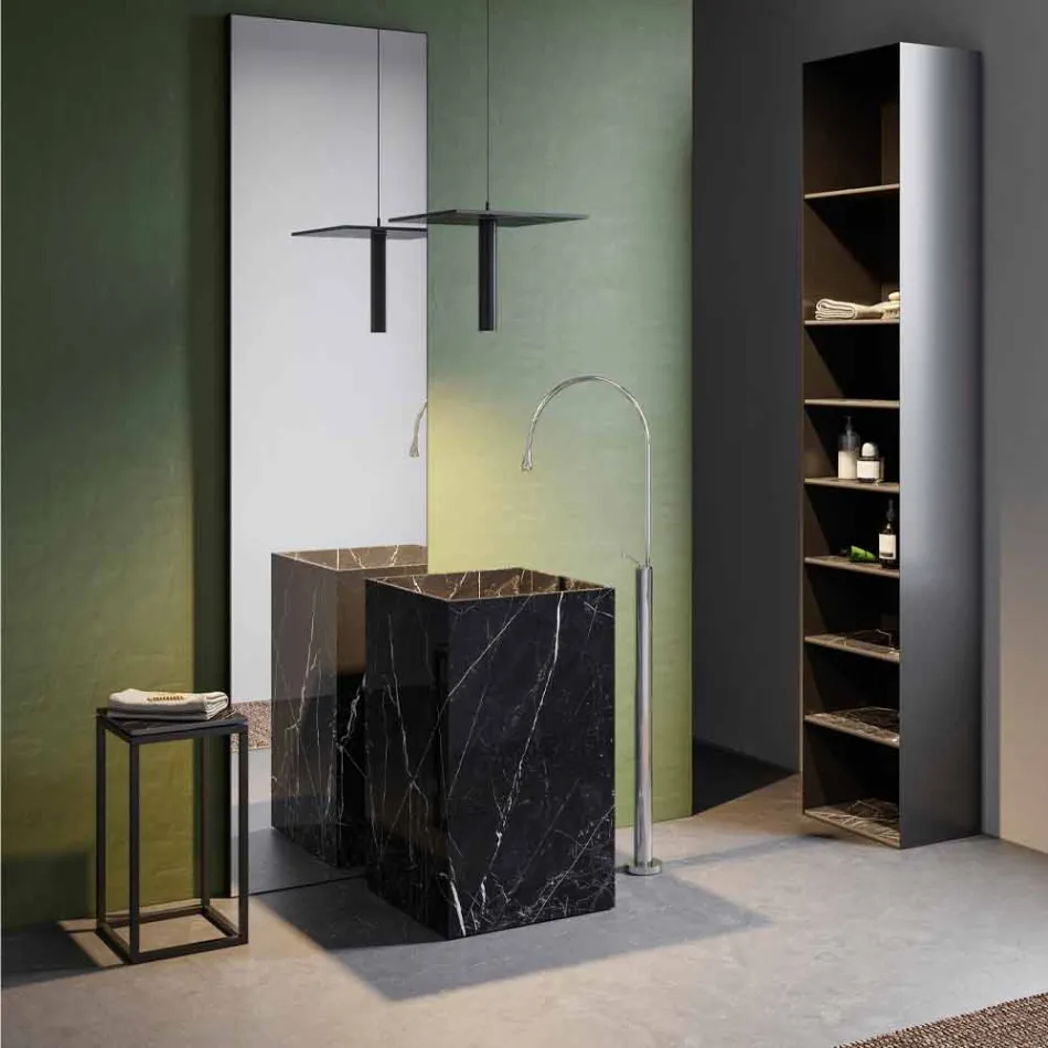 Lavabo da Terra Geometrico Design in Gres Porcellanato 4 Finiture - Calogero Viadurini