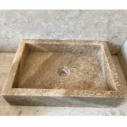 Lavabo design da appoggio in onice, pietra naturale, Jef, pezzo unico Viadurini