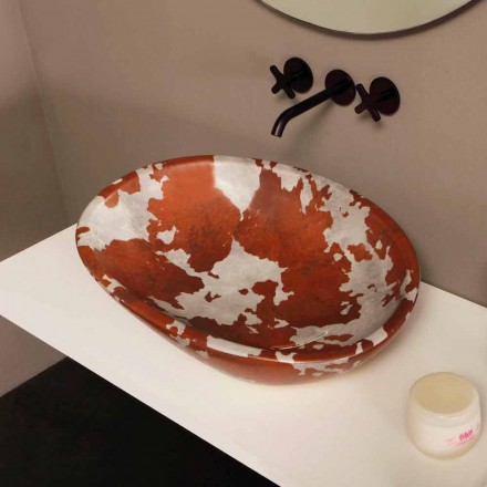 Lavabo di design da appoggio ceramica cavallino made in Italy Glossy Viadurini