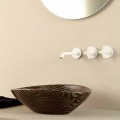 Lavabo di design da appoggio ceramica zebrata nero made Italy Animals
