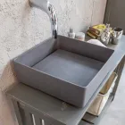 Lavabo di Design da Appoggio con Piastra in Resina - Duca Viadurini