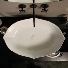 Lavabo di design da appoggio in ceramica bianco made in italy Oscar Viadurini