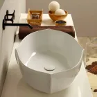 Lavabo di design da appoggio in ceramica bianco made in italy Oscar Viadurini