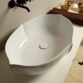 Lavabo di design da appoggio in ceramica bianco made in italy Oscar