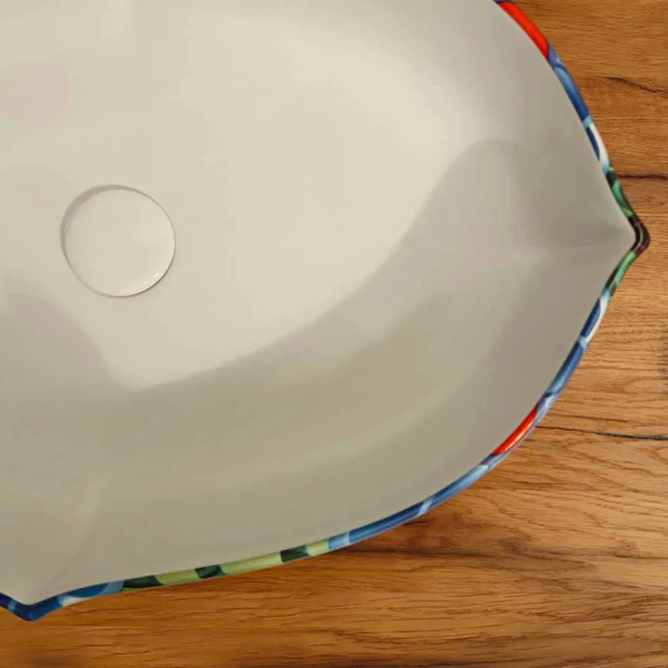 Lavabo di design da appoggio in ceramica disegnata made in Italy Oscar Viadurini