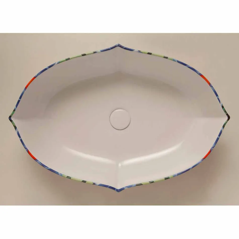 Lavabo di design da appoggio in ceramica disegnata made in Italy Oscar Viadurini