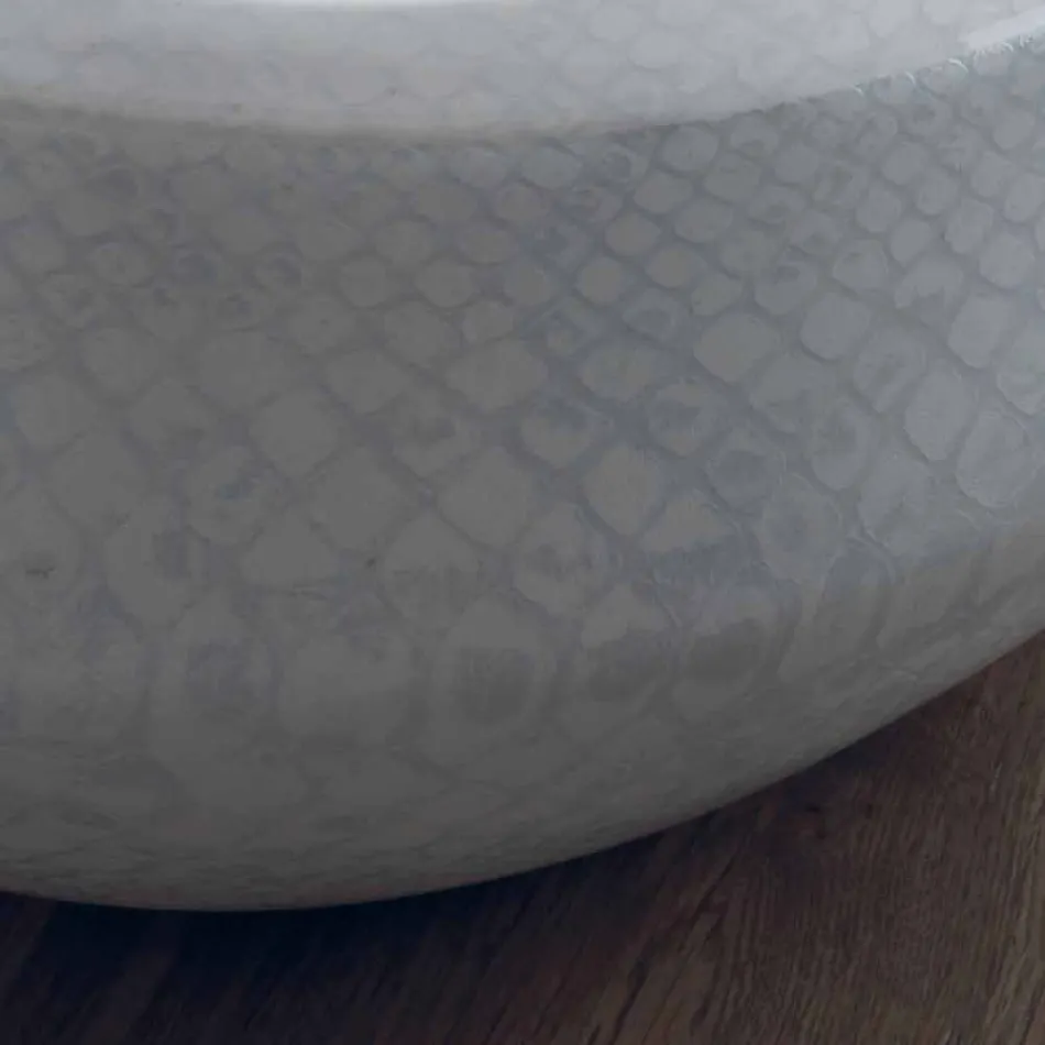 Lavabo di design da appoggio in ceramica pitonata made in Italy Elisa Viadurini