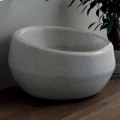 Lavabo di design da appoggio in ceramica pitonata made in Italy Elisa