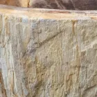 Lavabo di design da appoggio in legno fossile Star Big, fatto a mano Viadurini