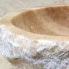 Lavabo di design da appoggio per bagno Laia in pietra naturale Viadurini