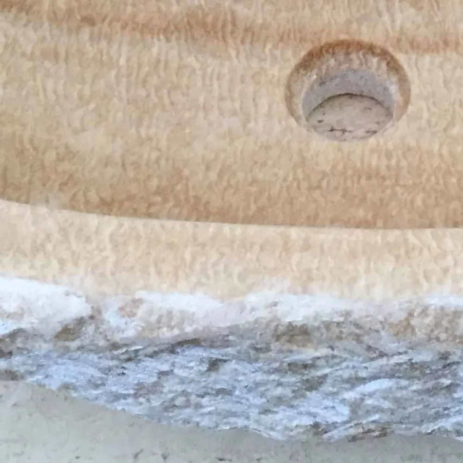 Lavabo di design da appoggio per bagno Laia in pietra naturale Viadurini
