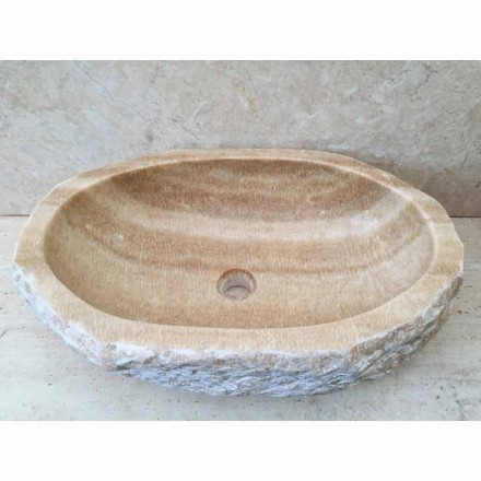 Lavabo di design da appoggio per bagno Laia in pietra naturale Viadurini