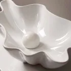 Lavabo di design moderno da appoggio ceramica bianco made Italy Rayan Viadurini