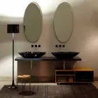 Lavabo di design moderno da appoggio ceramica nero made Italy Rayan Viadurini