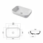 Lavabo di Design Monoforo da Appoggio o Parete in Ceramica Riardo Viadurini