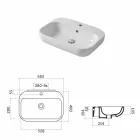 Lavabo di Design Monoforo da Appoggio o Parete in Ceramica Riardo Viadurini