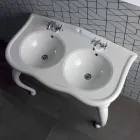 Lavabo Doppio a Consolle o a Parete in Ceramica Moderno Avise Viadurini