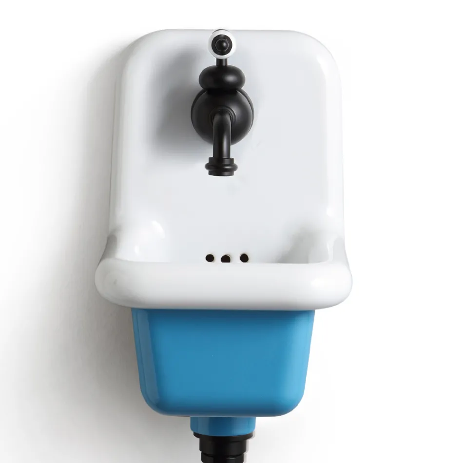 Lavabo Freestanding da Bagno in Ceramica Bianca e Colorata 26 cm - Jordan Viadurini