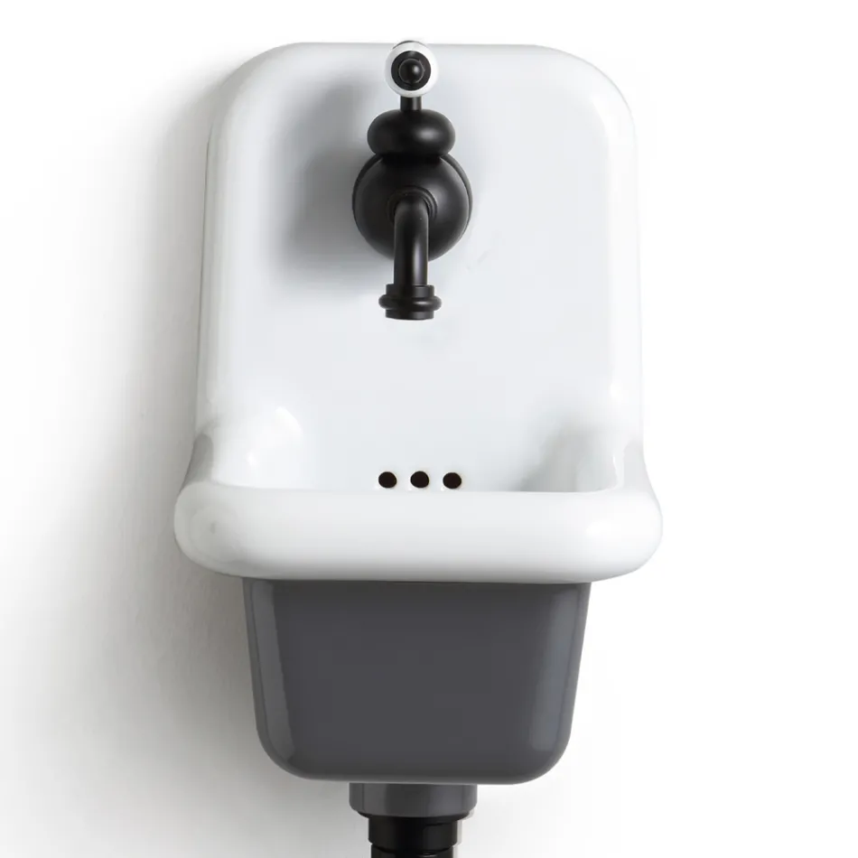 Lavabo Freestanding da Bagno in Ceramica Bianca e Colorata 26 cm - Jordan Viadurini