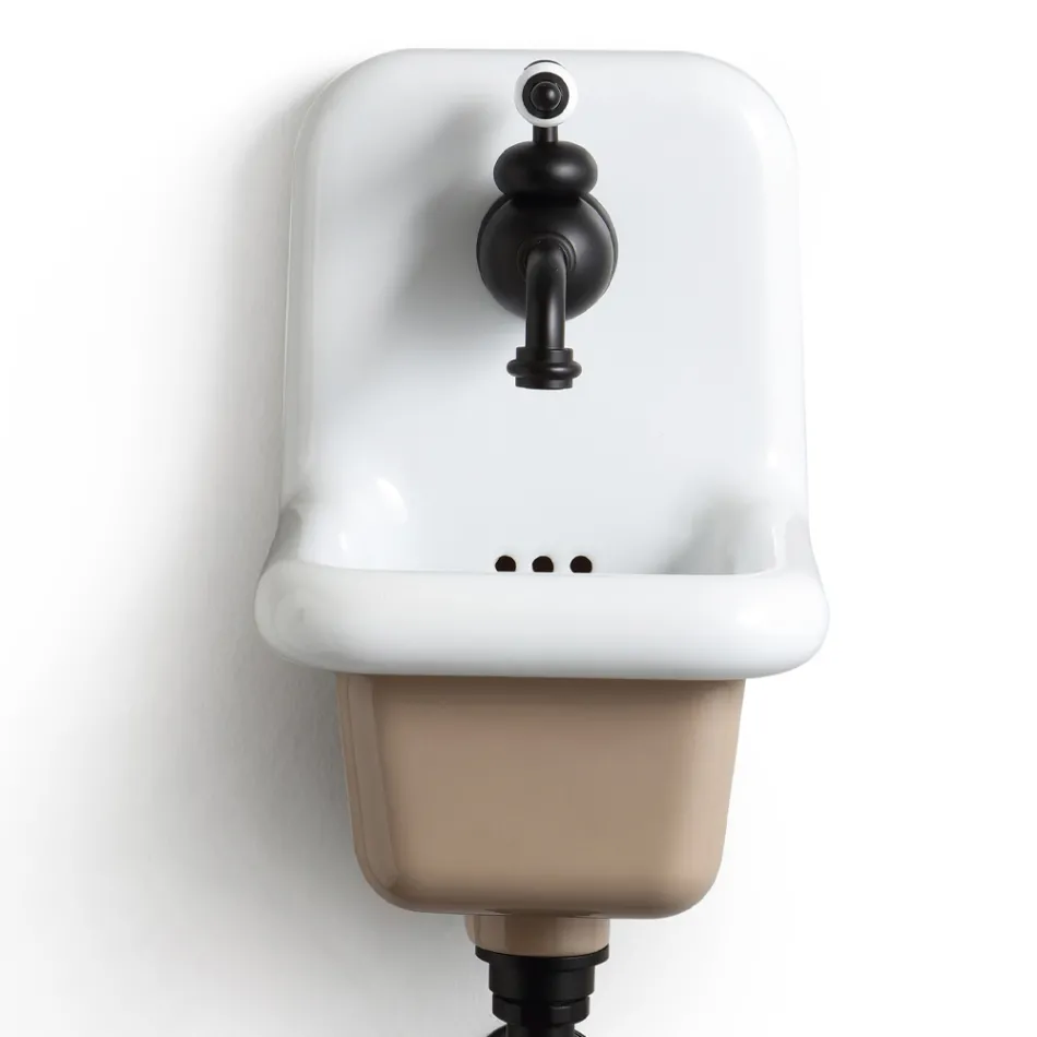 Lavabo Freestanding da Bagno in Ceramica Bianca e Colorata 26 cm - Jordan Viadurini