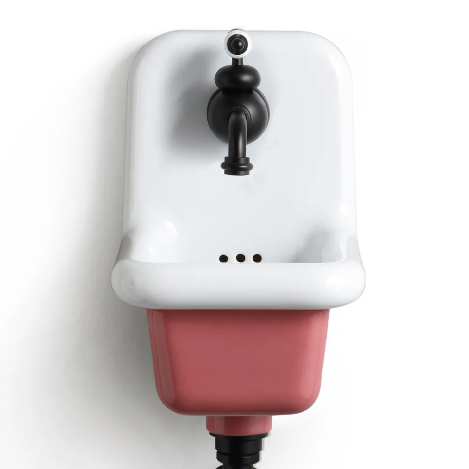 Lavabo Freestanding da Bagno in Ceramica Bianca e Colorata 26 cm - Jordan Viadurini
