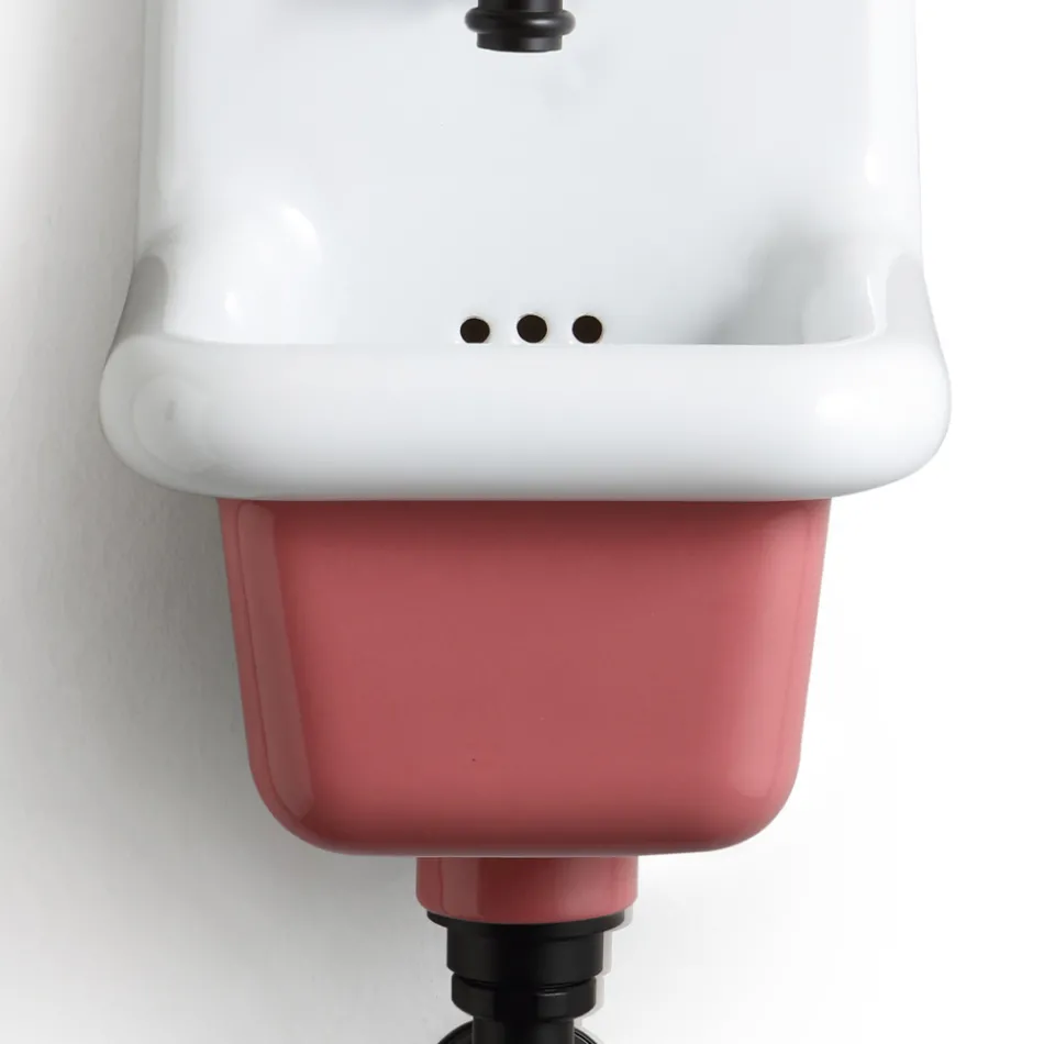 Lavabo Freestanding da Bagno in Ceramica Bianca e Colorata 26 cm - Jordan Viadurini