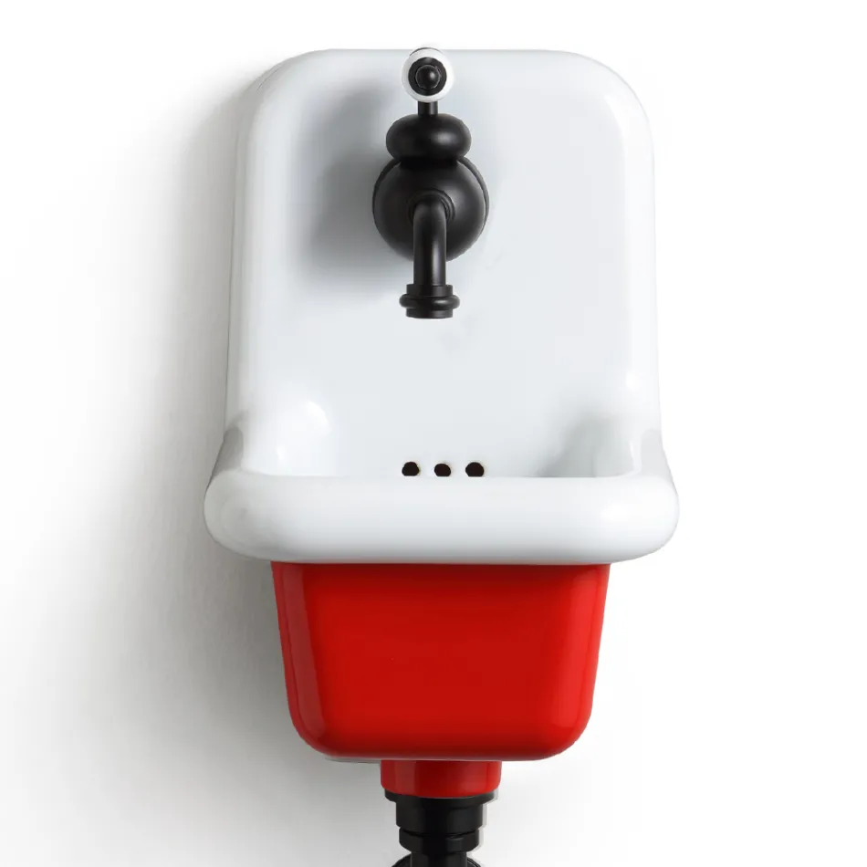 Lavabo Freestanding da Bagno in Ceramica Bianca e Colorata 26 cm - Jordan Viadurini